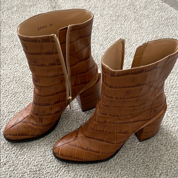 Dear Frances Shoes - Dear Frances Brown Croc Spirit Boots